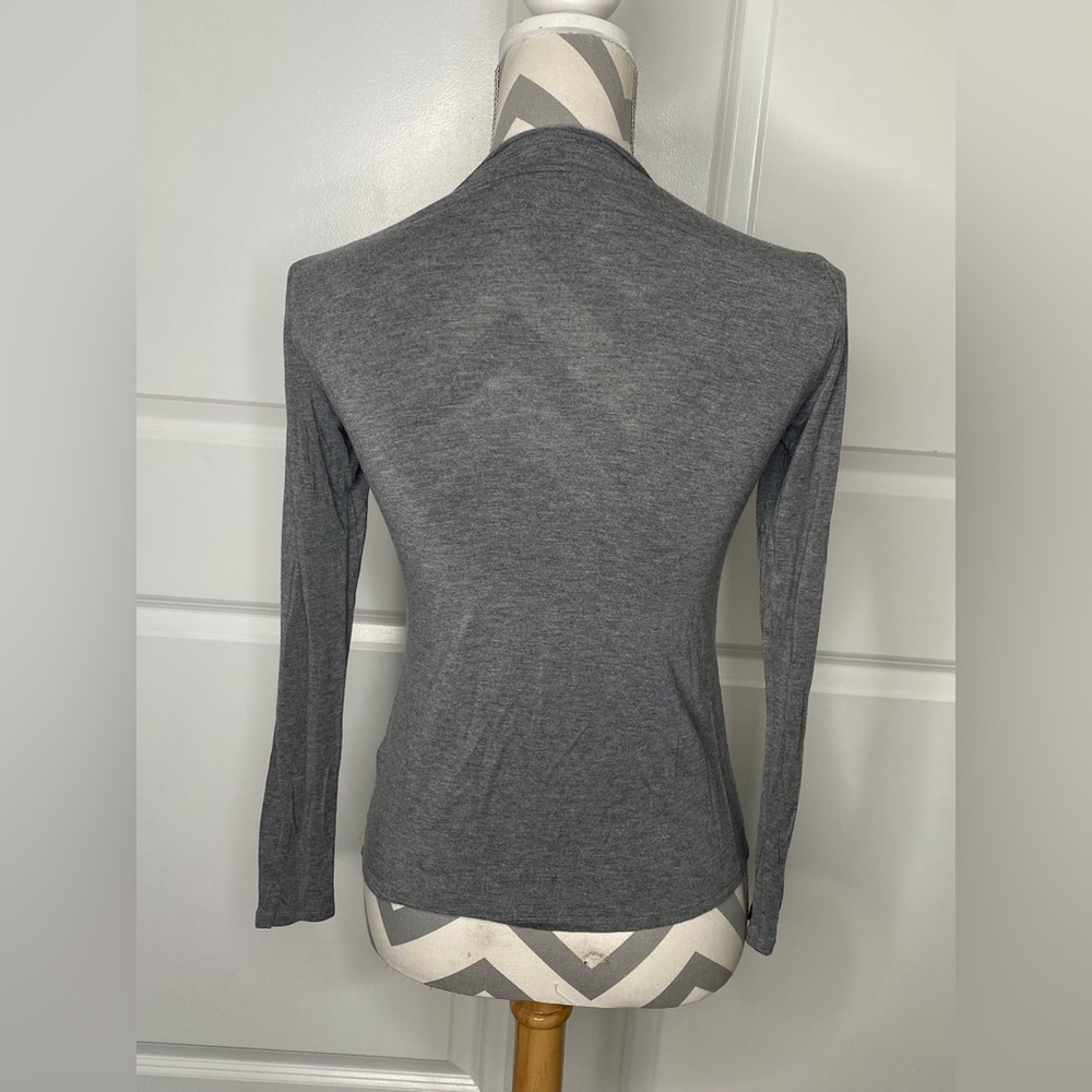 Lafayette 148 Small Gray Long Sleeve Tee - Picture 3 of 7